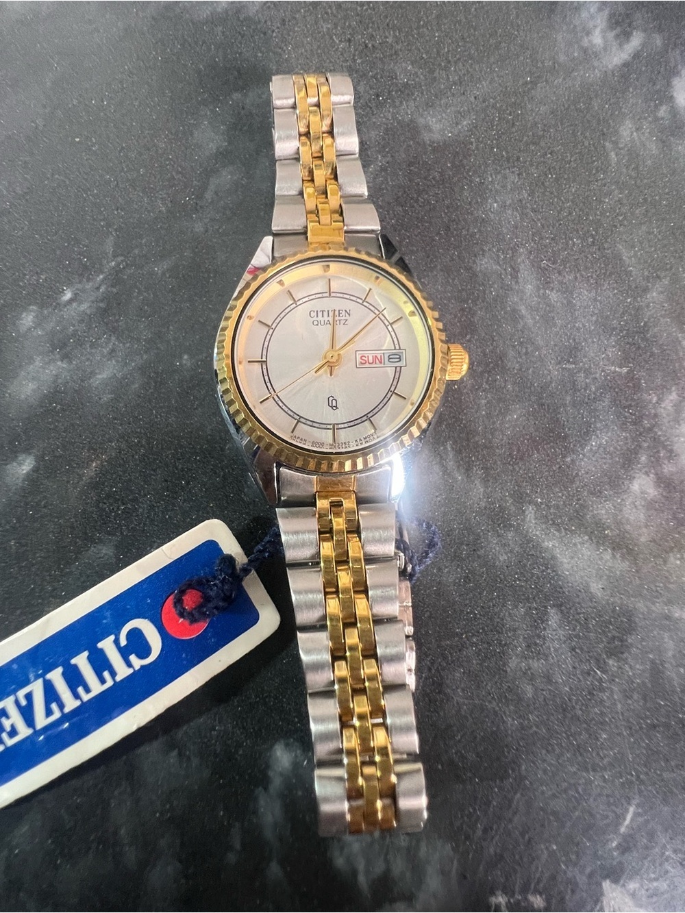 Citizen Quartz Womens Crystal Accent Two Tone Bracelet Watch